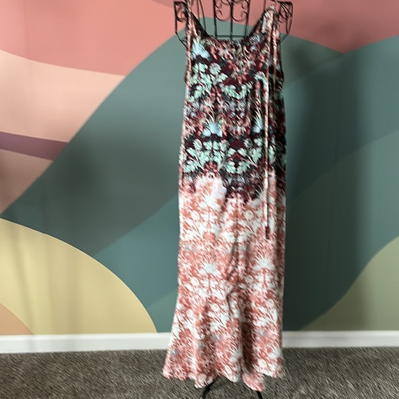 Free People Sun Bleached Tie-front Maxi Dress chocolate ombré XL - Picture 3 of 3